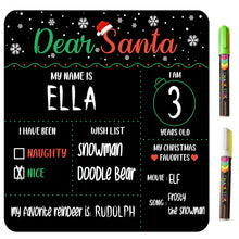 12"x12" Dear Santa Chalkboard Kit | Photo Prop | Includes 2 Chalk Markers | FREE SHIPPING
