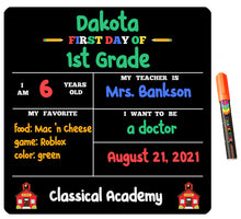 12"x12" Schoolhouse First Day of School Chalkboard Kit |2-Sided | Photo Prop | Includes One Chalk Marker | FREE SHIPPING