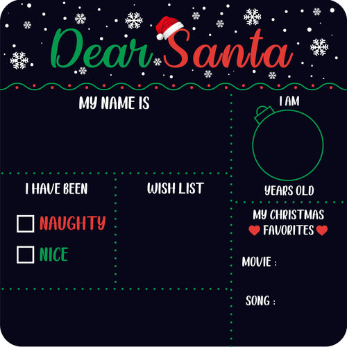Fundraiser Carton: Dear Santa Photo Prop Chalkboard